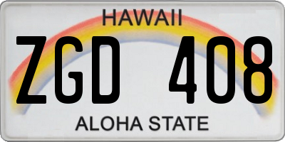 HI license plate ZGD408