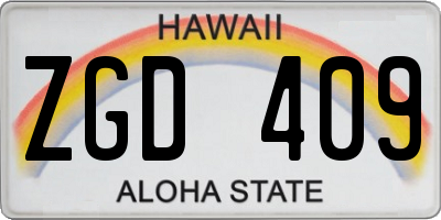 HI license plate ZGD409
