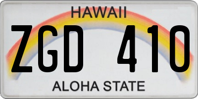 HI license plate ZGD410