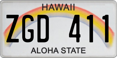 HI license plate ZGD411