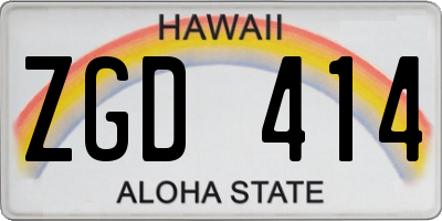 HI license plate ZGD414