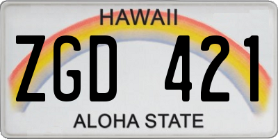HI license plate ZGD421