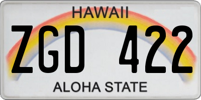 HI license plate ZGD422