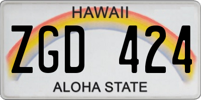 HI license plate ZGD424