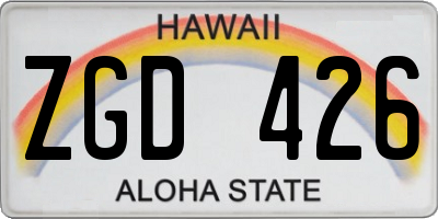 HI license plate ZGD426