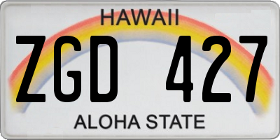 HI license plate ZGD427