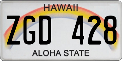 HI license plate ZGD428