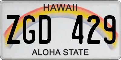 HI license plate ZGD429