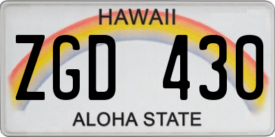 HI license plate ZGD430