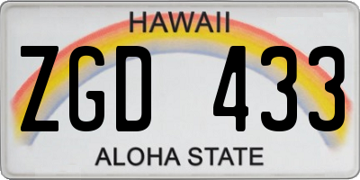 HI license plate ZGD433