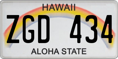 HI license plate ZGD434