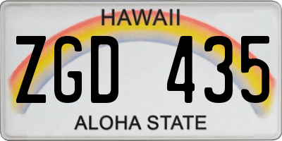HI license plate ZGD435