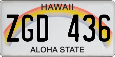 HI license plate ZGD436