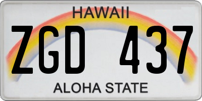 HI license plate ZGD437