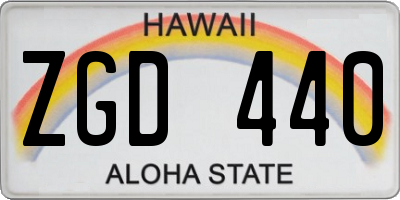 HI license plate ZGD440