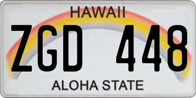 HI license plate ZGD448