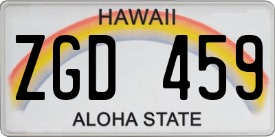 HI license plate ZGD459