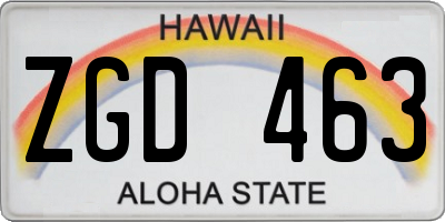 HI license plate ZGD463