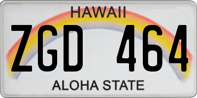 HI license plate ZGD464