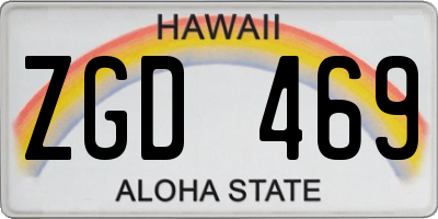 HI license plate ZGD469