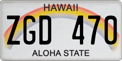 HI license plate ZGD470