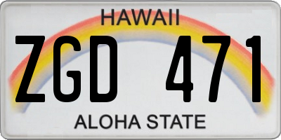 HI license plate ZGD471