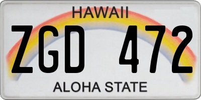 HI license plate ZGD472