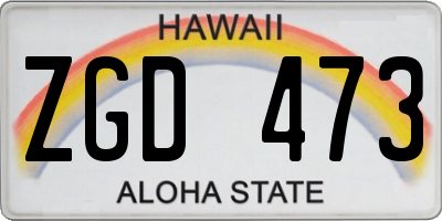 HI license plate ZGD473