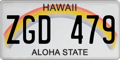 HI license plate ZGD479
