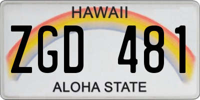 HI license plate ZGD481