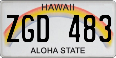 HI license plate ZGD483