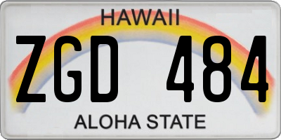 HI license plate ZGD484
