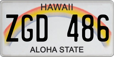 HI license plate ZGD486