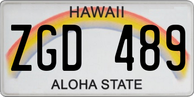 HI license plate ZGD489