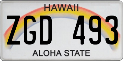 HI license plate ZGD493