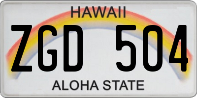 HI license plate ZGD504