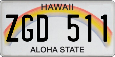 HI license plate ZGD511