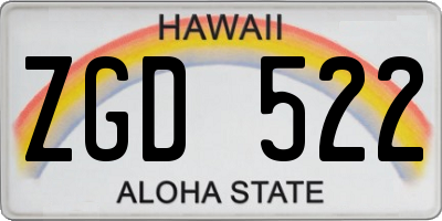 HI license plate ZGD522