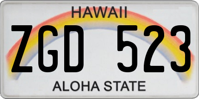 HI license plate ZGD523