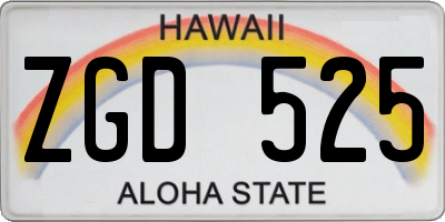 HI license plate ZGD525