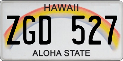 HI license plate ZGD527