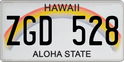 HI license plate ZGD528