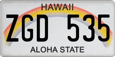 HI license plate ZGD535