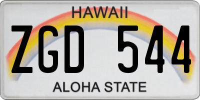 HI license plate ZGD544