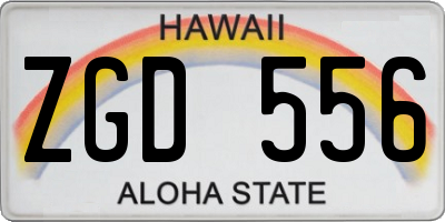 HI license plate ZGD556