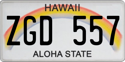 HI license plate ZGD557