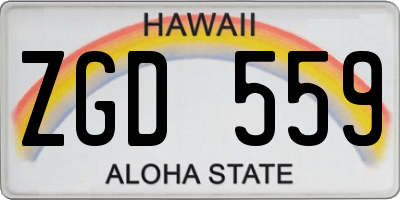 HI license plate ZGD559