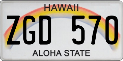 HI license plate ZGD570