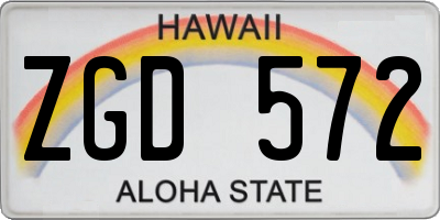HI license plate ZGD572