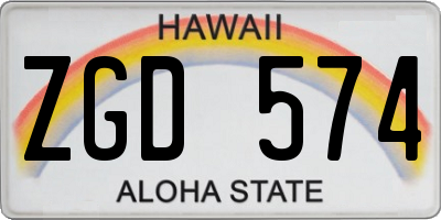 HI license plate ZGD574